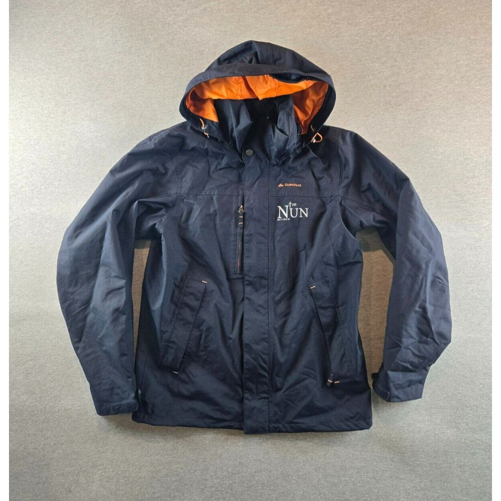 The Nun Crew Jacket Quechua Full Zip 300 Rain Jacket  Men's Small Blue - RARE‎